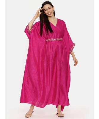 Pink Silk Kaftan 6