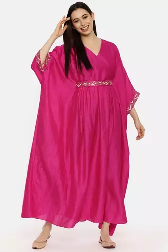 Pink Silk Kaftan
