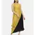 Silk Mustard Black Drape Dress