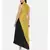 Silk Mustard Black Drape Dress
