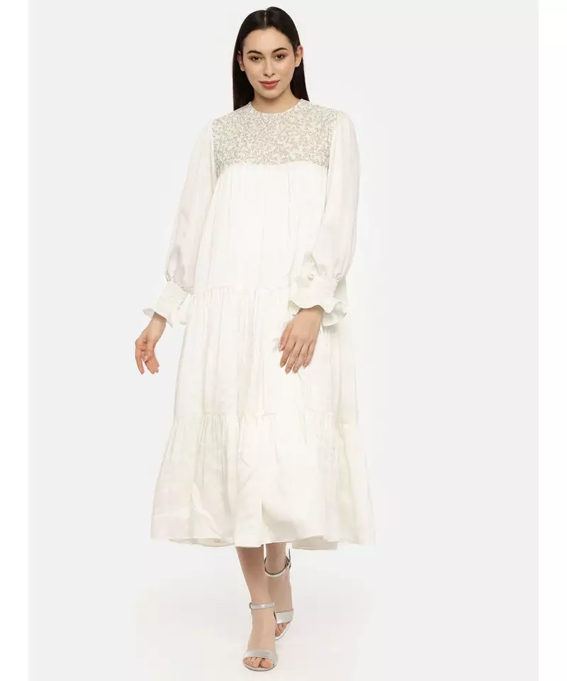 Ivory Embroidered Dress