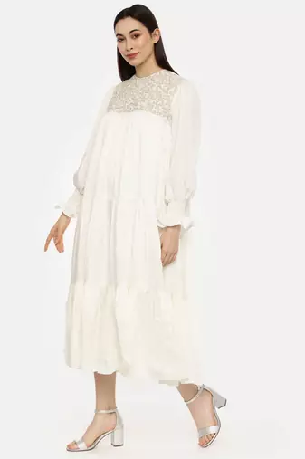 Ivory Embroidered Dress