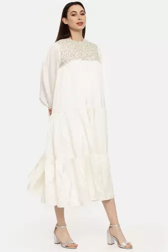 Ivory Embroidered Dress