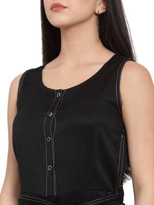 Black woven modal long-tops 4