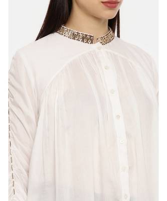 White Sequen Short Top 2