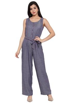 Blue woven modal long-tops 1