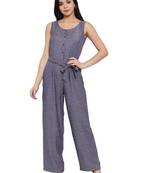 Blue woven modal long-tops