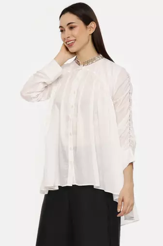 White Sequen Short Top