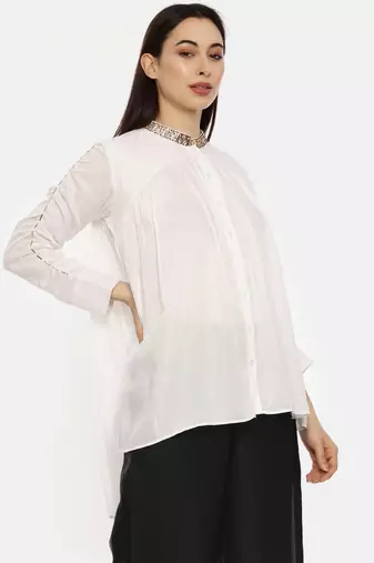 White Sequen Short Top