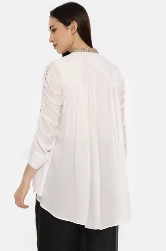 White Sequen Short Top