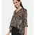 Brown Printed Sequin Top