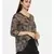 Brown Printed Sequin Top