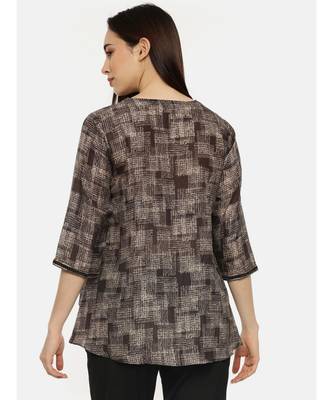 Brown Printed Sequin Top 5