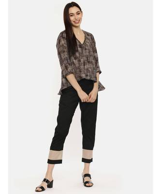 Brown Printed Sequin Top 6