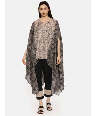 Printed Brown High Low Top 1