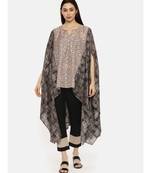 Printed Brown High Low Top