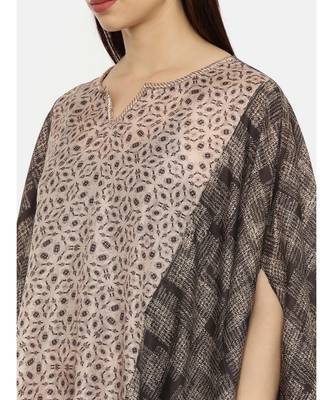Printed Brown High Low Top 2