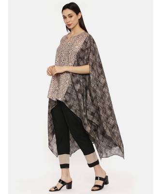 Printed Brown High Low Top 3