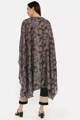 Printed Brown High Low Top