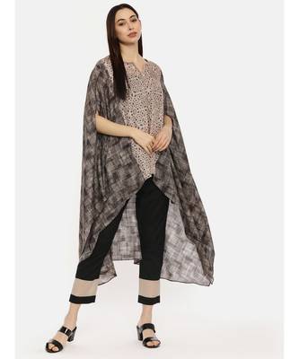 Printed Brown High Low Top 6