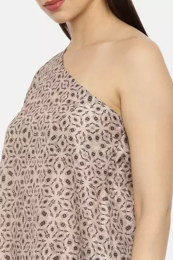 Off Shoulder Silk Printed Top