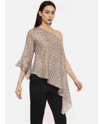 Off Shoulder Silk Printed Top 4