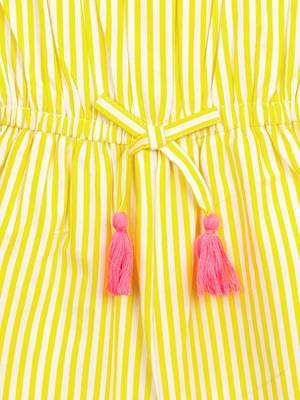 Budding Bees Girls Multi Smocked Jumpsuit-Yellow 5