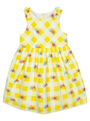Budding Bees Girls Yellow Floral Dress 1
