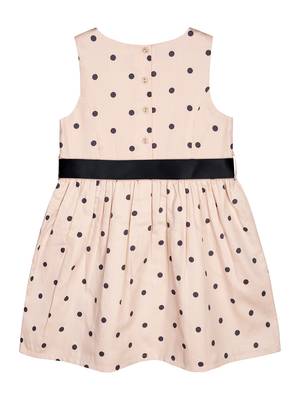Budding Bees Girls Peach Polka Dress 2