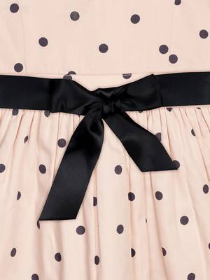 Budding Bees Girls Peach Polka Dress 3