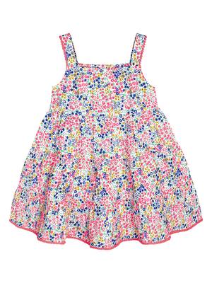 Budding Bees Girls Pink Neon Floral Dress 1