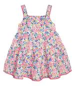 Budding Bees Girls Pink Neon Floral Dress