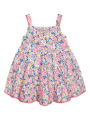 Budding Bees Girls Pink Neon Floral Dress 2