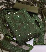 Divaastha Green Cotton Embroidered Aari Work Salwar Kameez