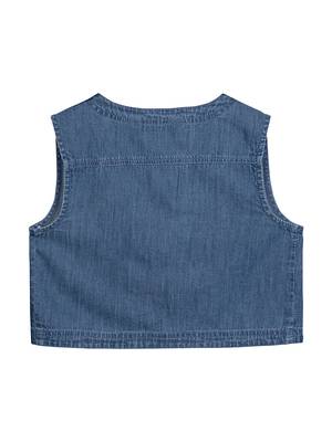 Budding Bees Girls Embroidered Denim Jacket Blue 2