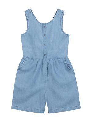 Budding Bees Girls Denim Playsuit Blue 1