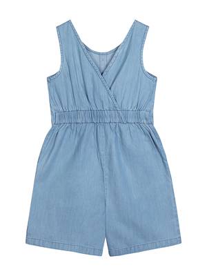 Budding Bees Girls Denim Playsuit Blue 2