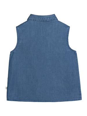 Budding Bees Girls Denim Tie Knotted Top Blue 2