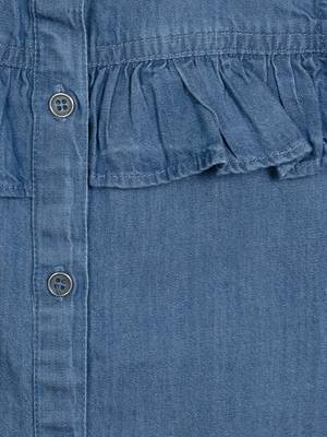 Budding Bees Girls Denim Tie Knotted Top Blue 3