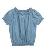 Budding Bees Girls Blue Denim Blouse Blue