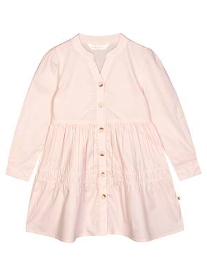 Budding Bees Girls Pink Solid Shirt Dress 1