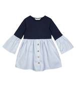 Budding Bees Girls Blue Solid Dress