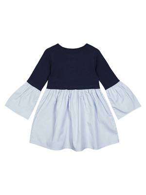 Budding Bees Girls Blue Solid Dress 2