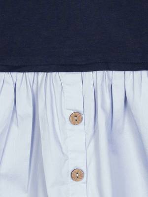 Budding Bees Girls Blue Solid Dress 3