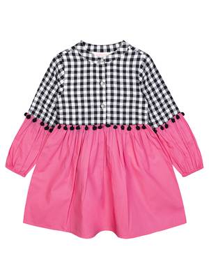 Budding Bees Girls Check & Lace Dress 1