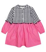 Budding Bees Girls Check & Lace Dress