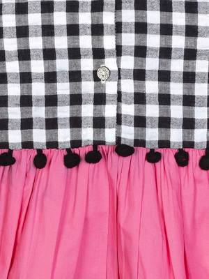 Budding Bees Girls Check & Lace Dress 3