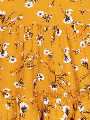 Budding Bees Girls Mustard Tier Dress 3