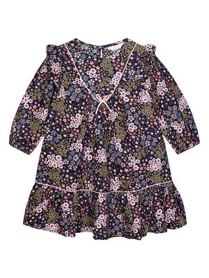 Budding Bees Girls Blue Floral Dress 1