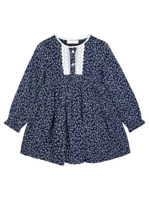 Budding Bees Girls Blue Georgette Printed Top 1